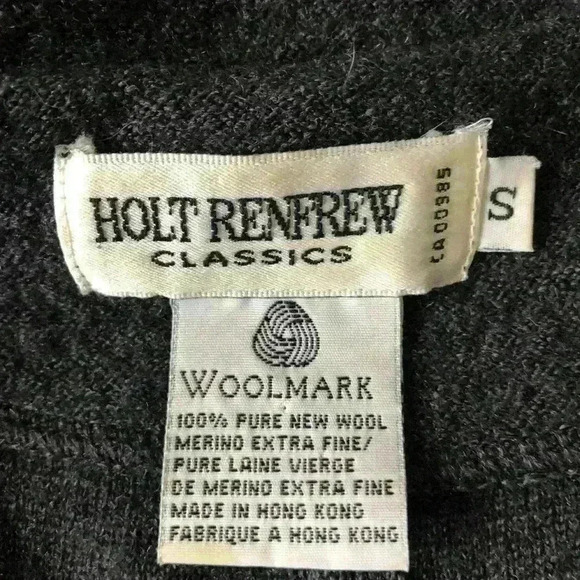 Vintage Holt Renfrew Classics Women’s Wool Grey Long Cardigan Preppy Prep Small - Picture 5 of 10